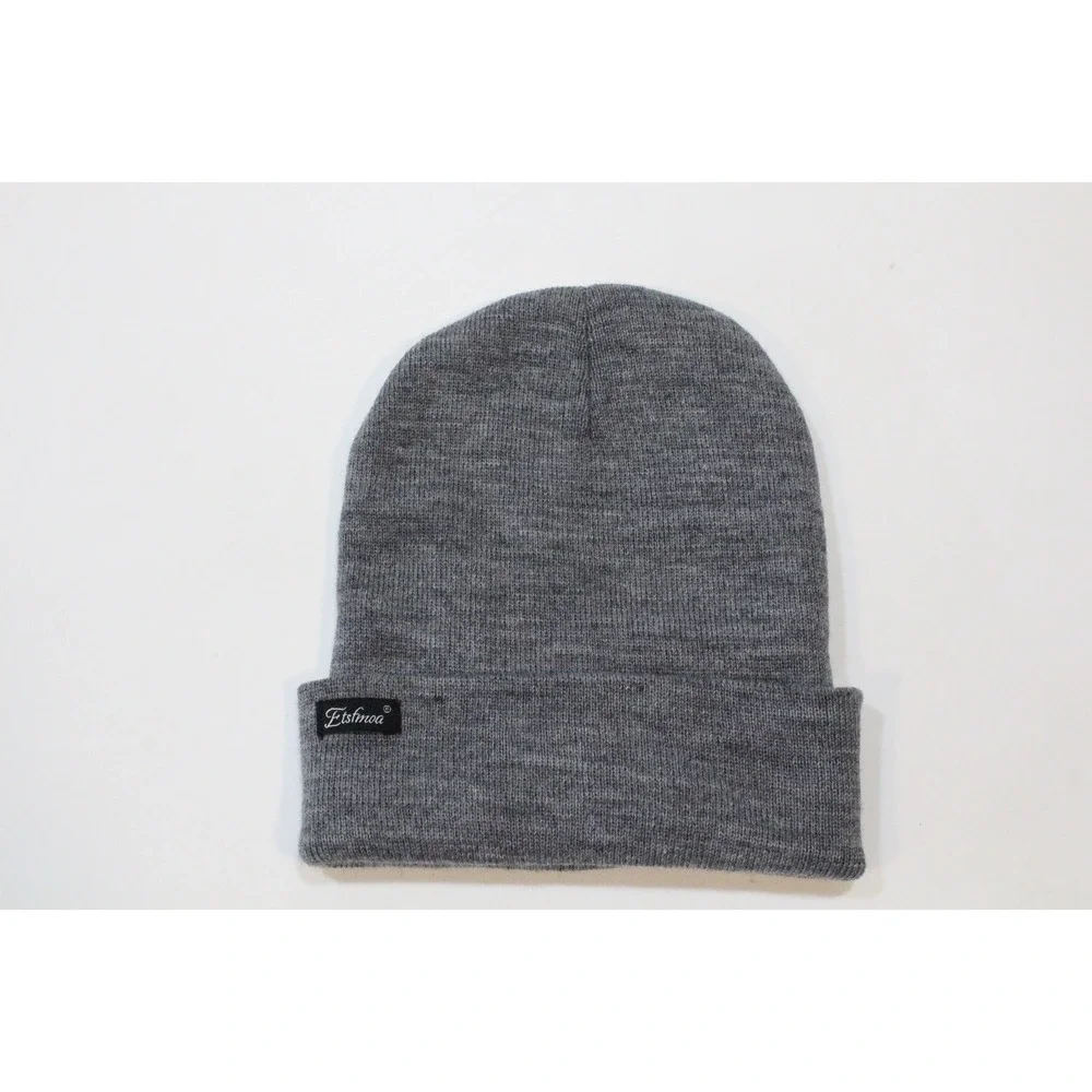 LED Lighted Beanie‎ Hat Winter Cap Gray Knit Acrylic Etsfmoa Rechargable